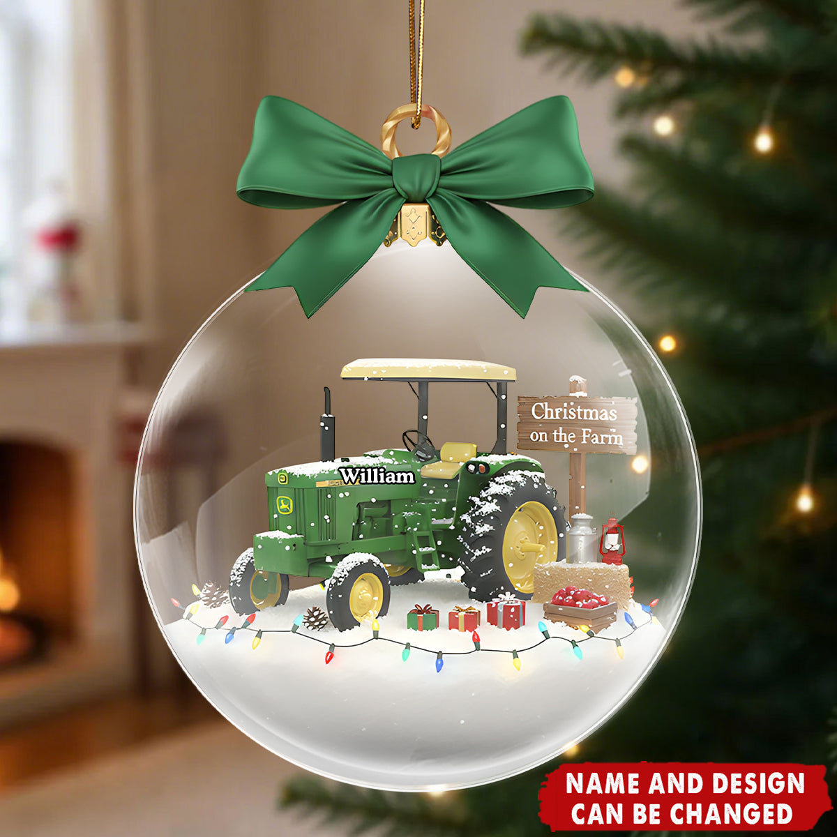 Farm Tractors - Personalized Christmas Acrylic Ornament
