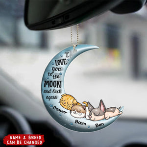 Cute Sleeping Cat Personalized Acrylic Ornament, Gift For Cat Lovers