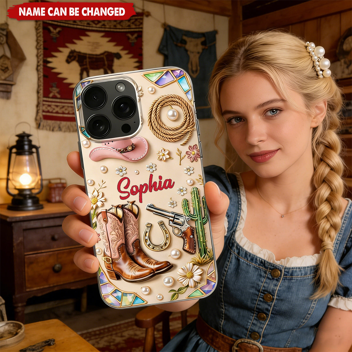 Cowgirl Spirit, Personalized Clear Phone Case, Gift For Cowgirl Lovers