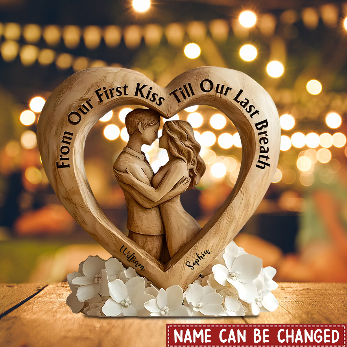 From Our First Kiss Till Our Last Breath - Personalized Couple Custom Shaped Acrylic Plaque