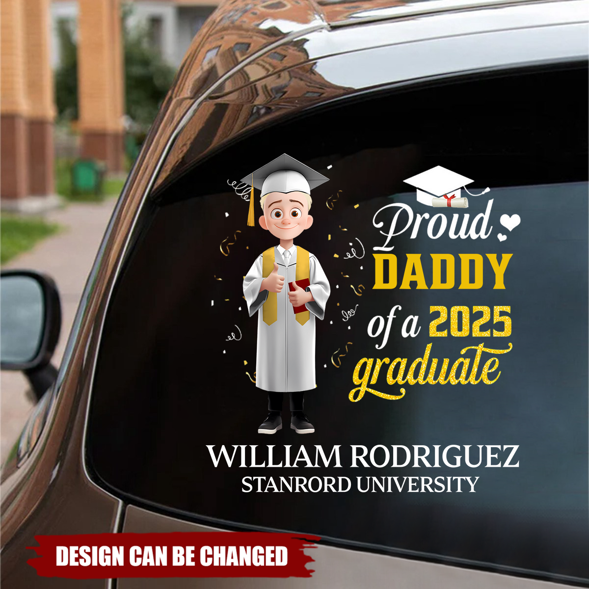 Proud Dad Of A Graduate - Personalized Sticker