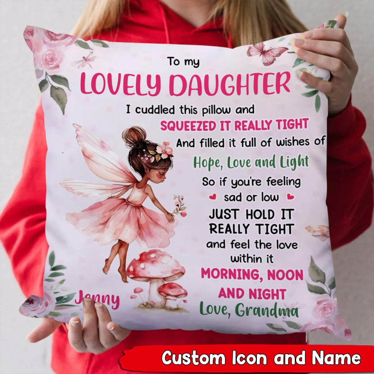 Personalized Gift For Granddaughter To My Daughter Granddaughter Fairy Theme Pillow