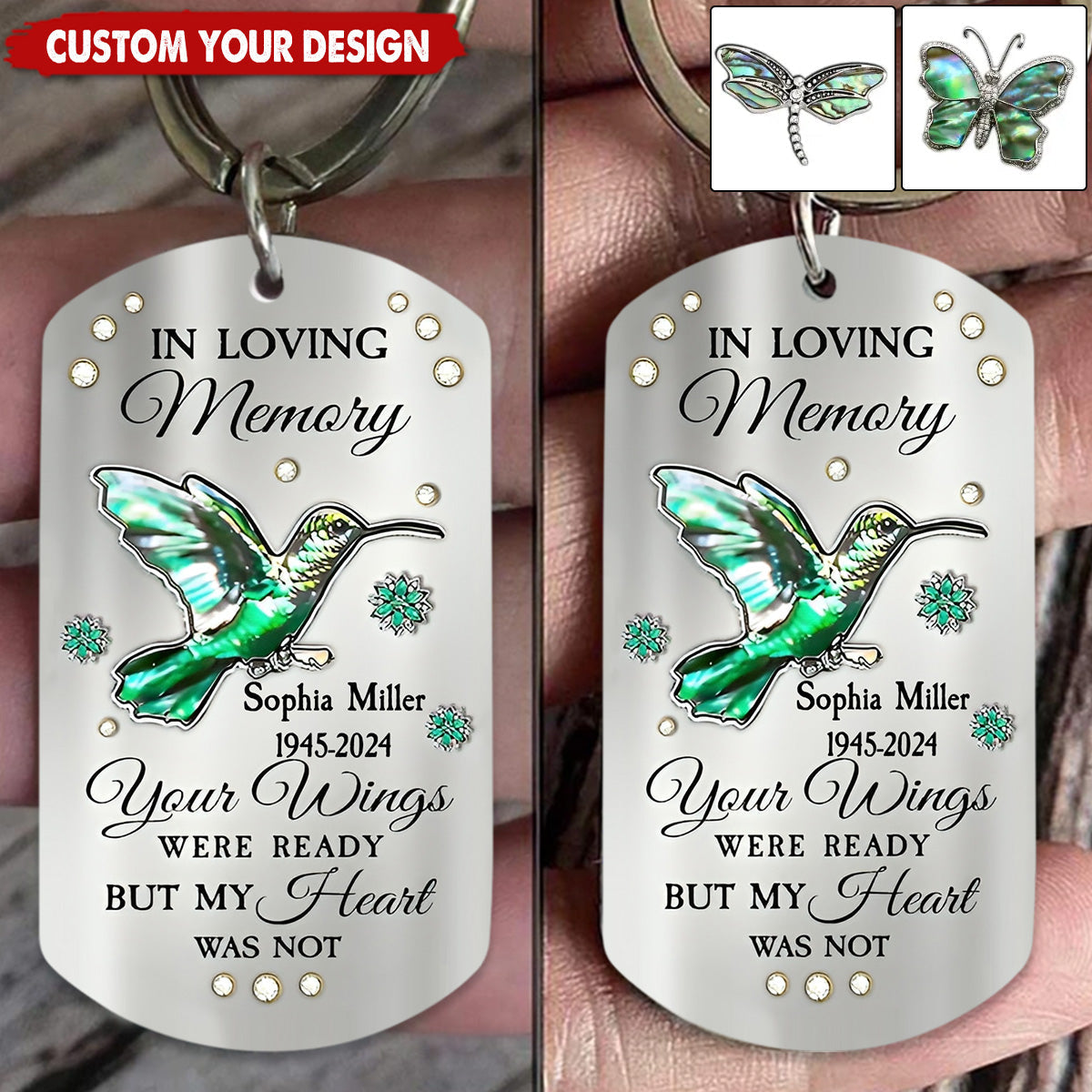 In Loving Memory Personalized Memorial Stainless Steel Keychain