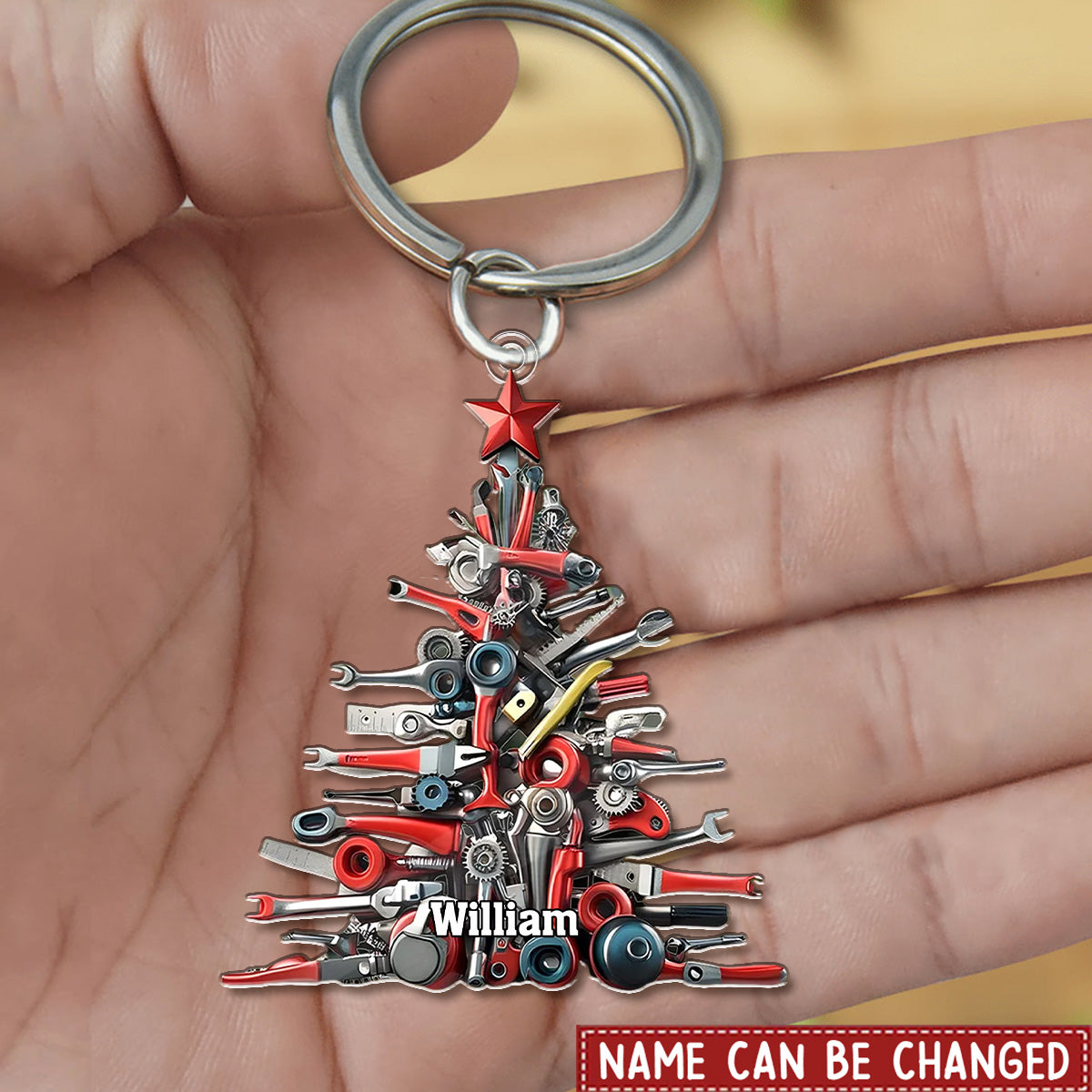 Repair Tool Kit Tree Shaped Keychain, Gift For Mechanic