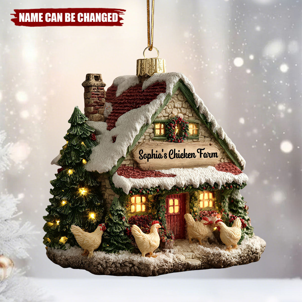 Clucking Christmas - Personalized Christmas Acrylic Ornament