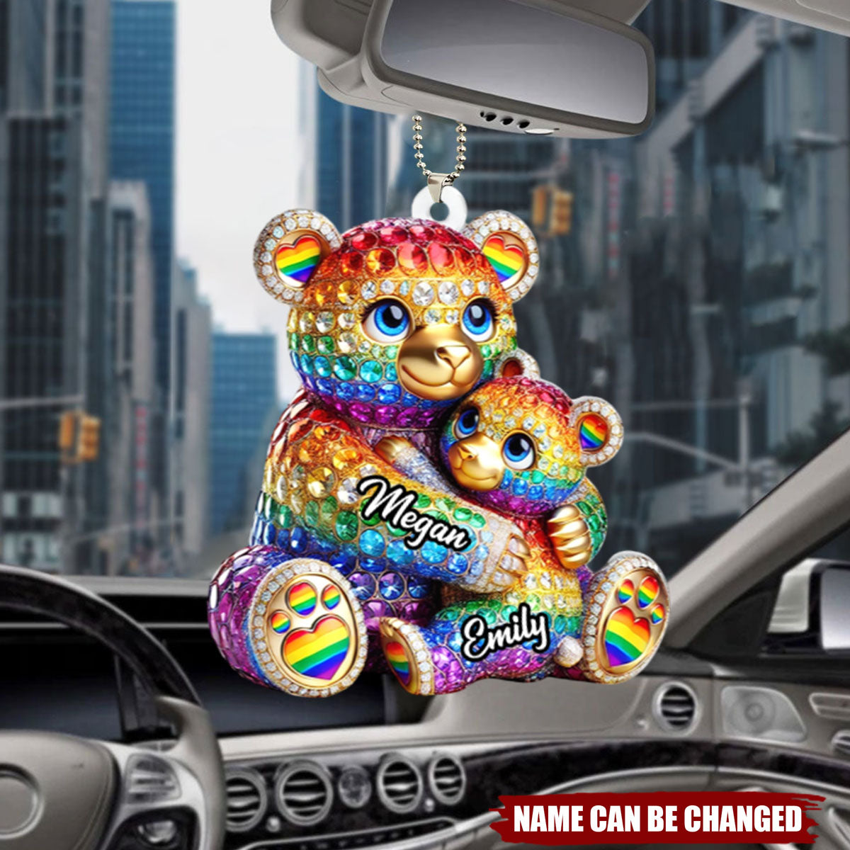 Mama Bear - Personalized Acrylic Ornament, Car Hanger, Gift For LGBT Supportive Mom