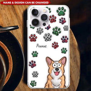 My Prints Follow Every Places You Go - Dog & Cat Personalized Custom 3D Inflated Effect Printed Clear Phone Case