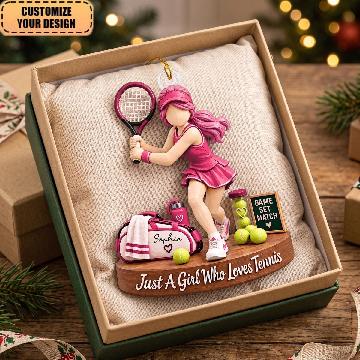 Custom Just A Girl/Boy Who Loves Tennis Acrylic Ornament