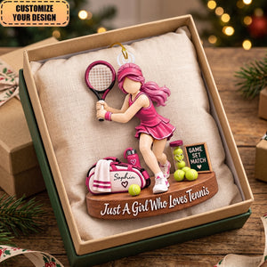 Custom Just A Girl/Boy Who Loves Tennis Acrylic Ornament