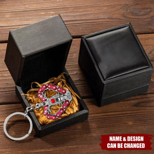 Biker Girl Keychain Personalized Gifts for Bikers