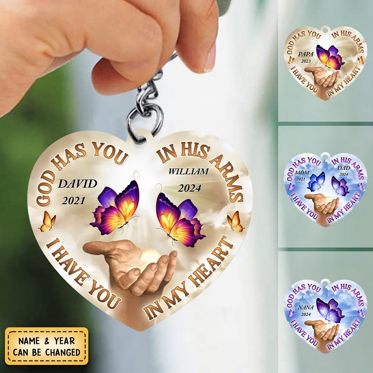 We Only Part To Meet Again - Memorial Personalized Custom Shaped Acrylic Keychain - Sympathy Gift For Family Members