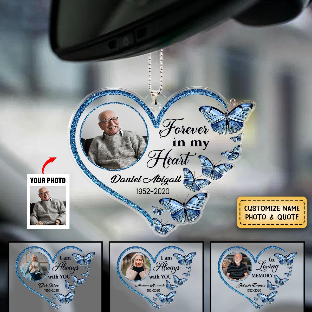 I Am Always With You Enter Name, The Years Upload Photo Personalized Acrylic Ornament