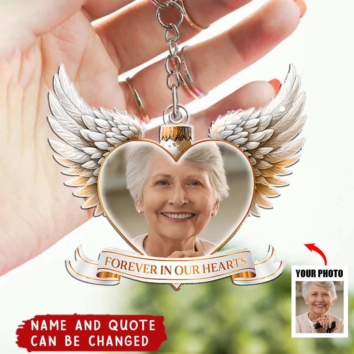 Forever In My Heart Memorial - Personalized Acrylic Photo Keychain