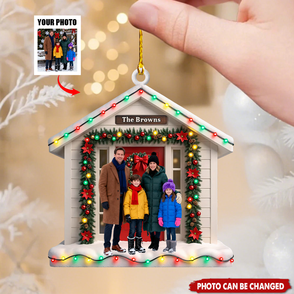 Custom Photo Wooden Ornament - Personalized Christmas Birthday Gifts