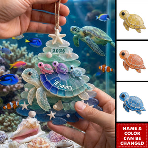 Turtle Grandma Acrylic Ornament - Personalized Gifts For Christmas