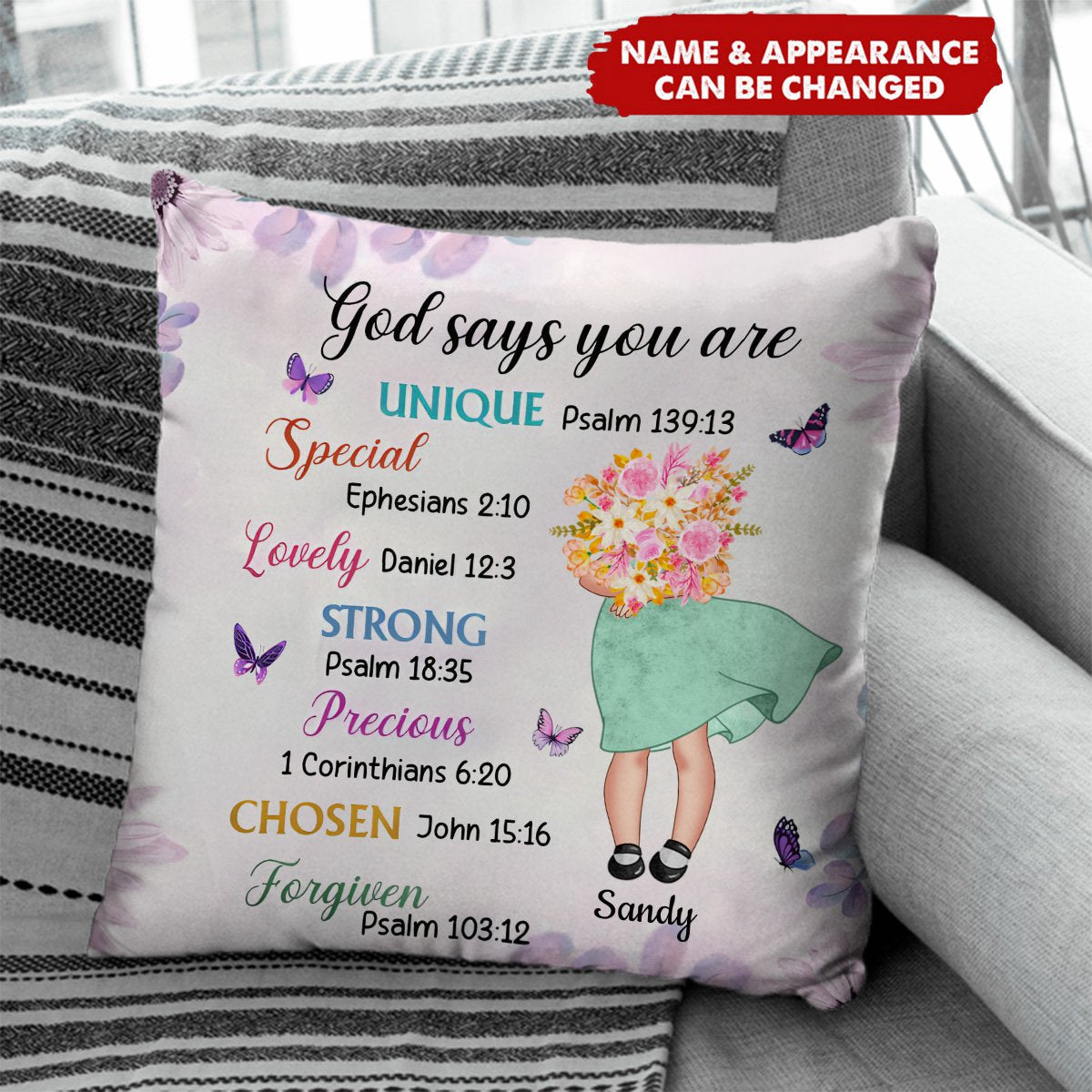Granddaughter Daughter God Says You Are Hugging Flowers - Personalized Pillow