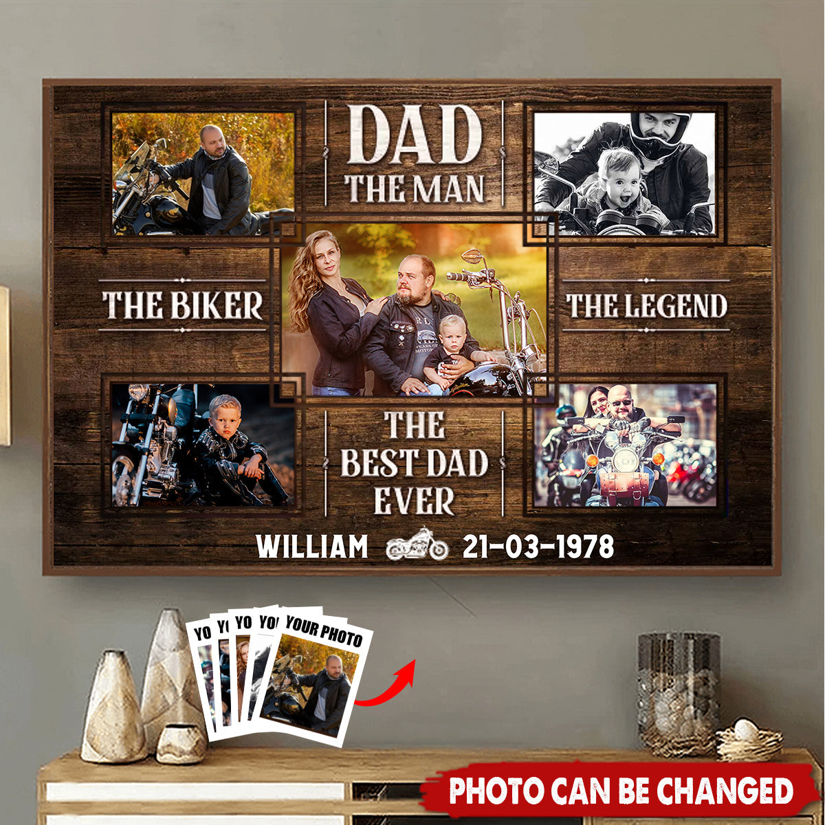 Motorcycle Lover The Legend Dem Canvas - Personalized Canvas Prints, Gift for  Dad, Father's Day Gifts, Gift For Bikers