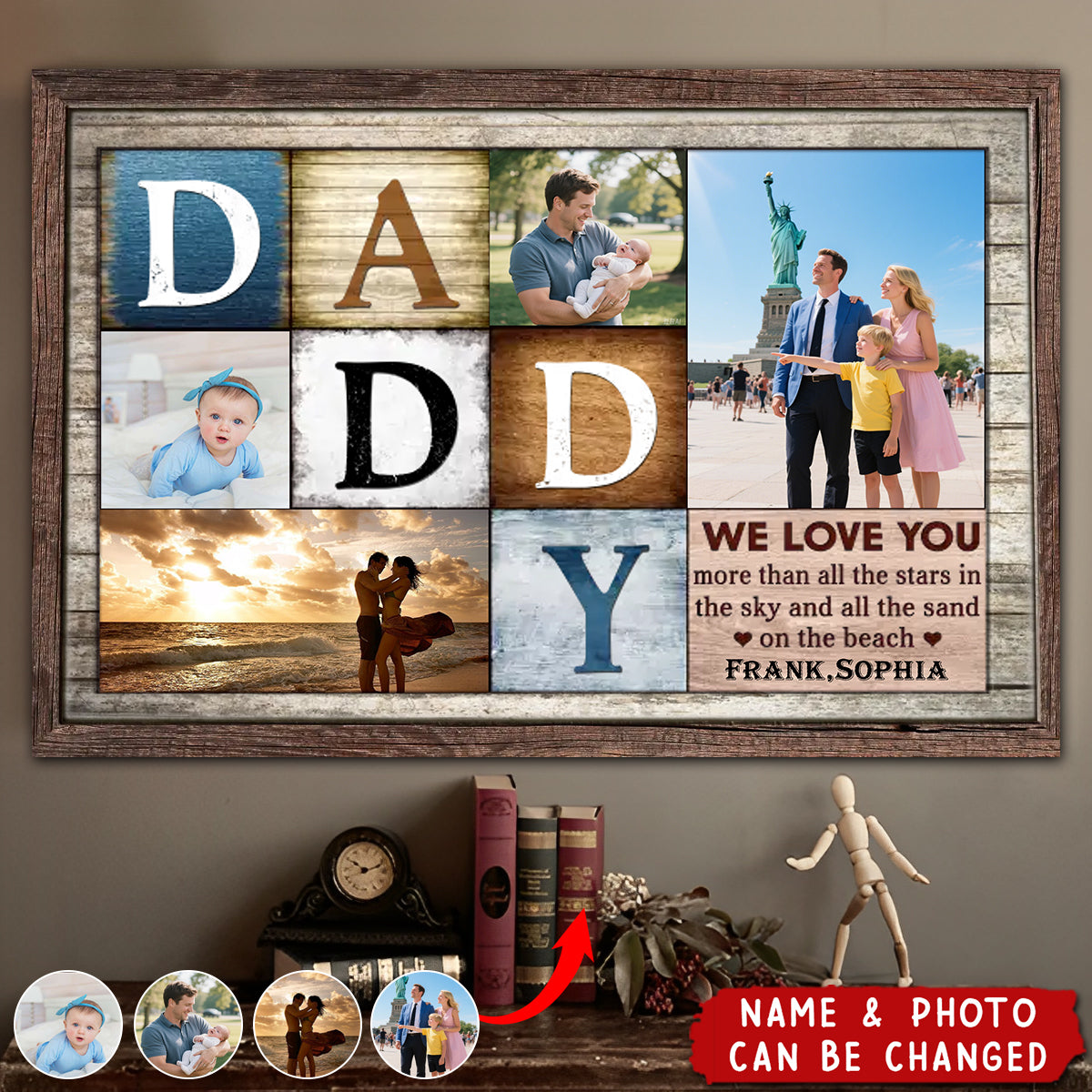 Custom Father's Day Gifts - Personalized Canvas Prints - Daddy We Love You More Than All The Stars In The Sky