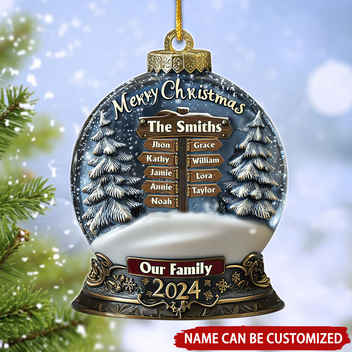 Merry Christmas 2024 - Personalized Family Ornament