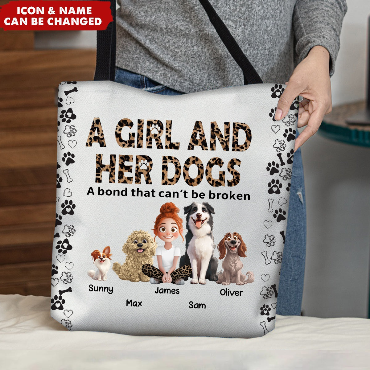 A Girl & Her Dogs Has Unbreakable Bond - Personalized Tote Bag