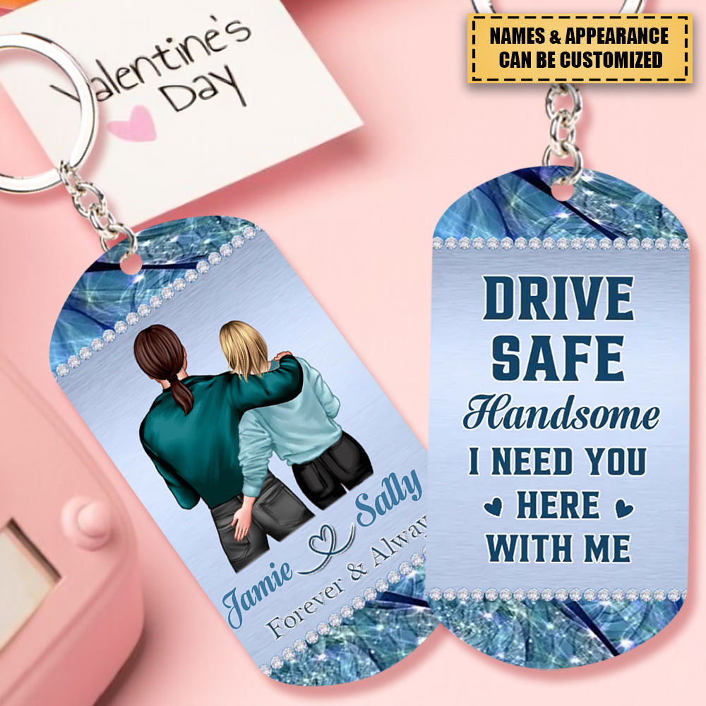 I Met You l Liked You- Personalized Stainless Steel Keychain, Valentine's Day Gift Idea For Couple