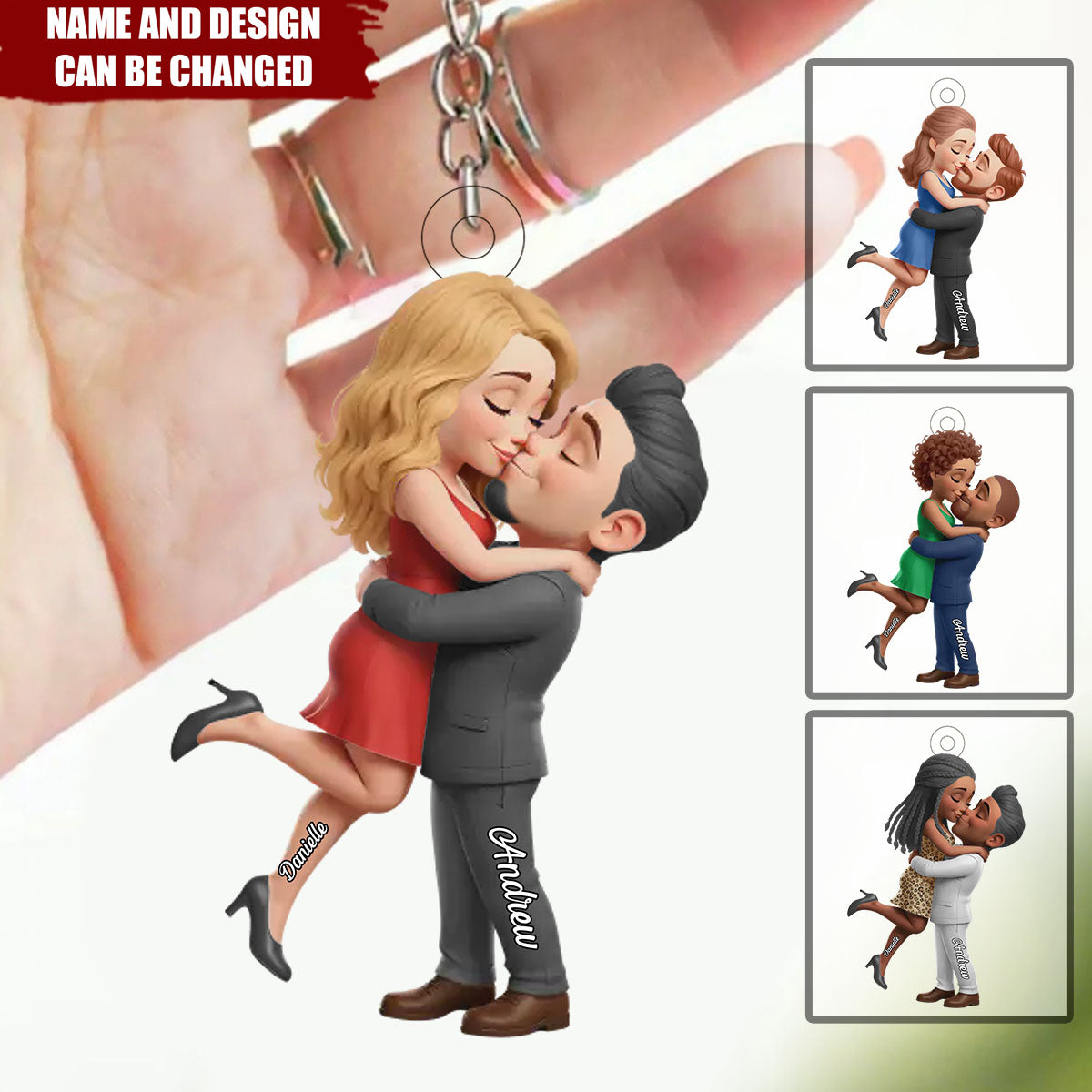 Love Since Day One - Personalized Keychain, Gift For Husband Wife, Anniversary