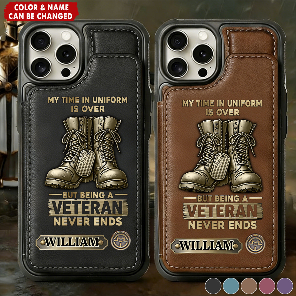Proud Veteran - Personalized Veteran Wallet Phone Case