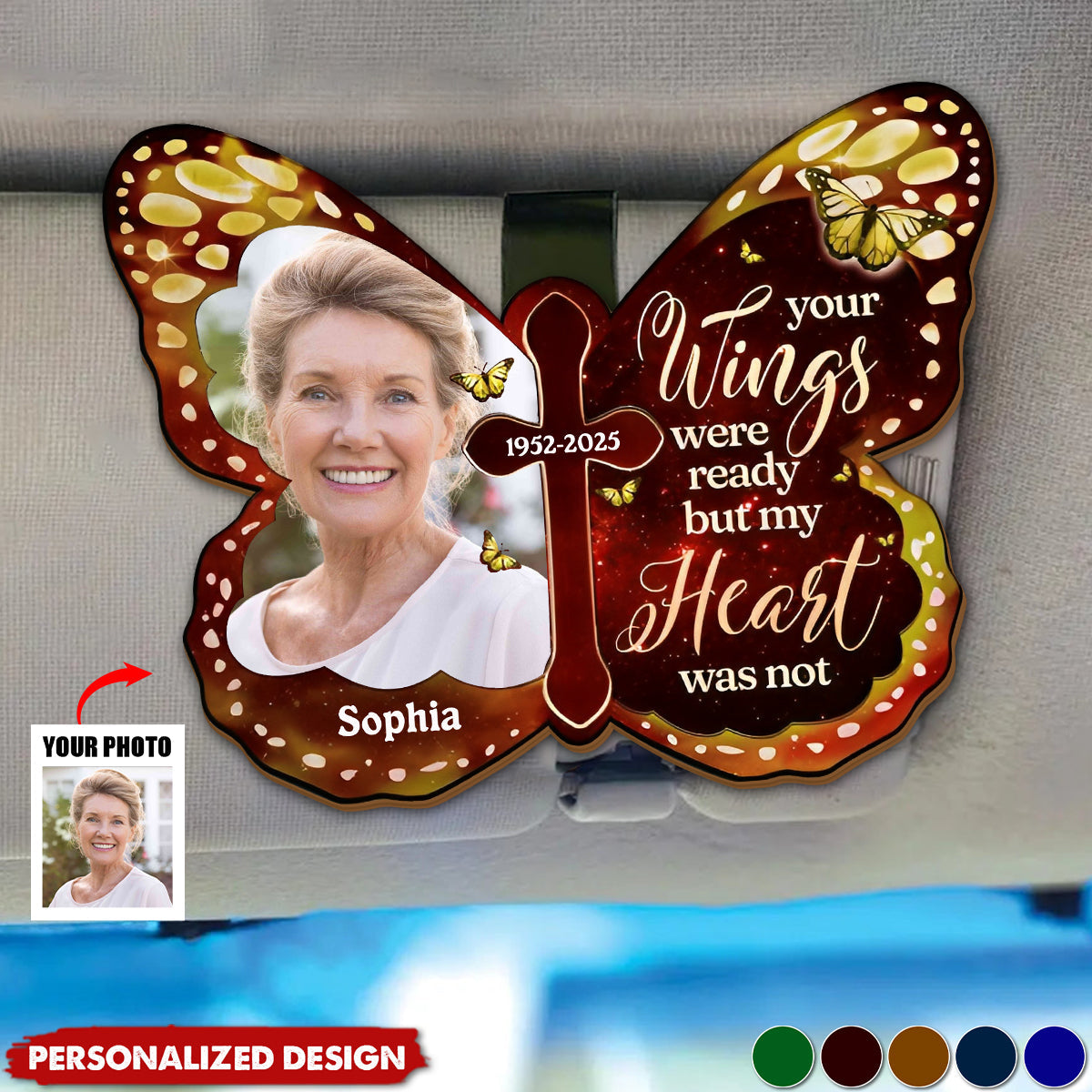 Your Wings Were Ready - Personalized Car Visor Clip
