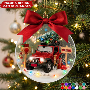 Personalized Off Road Christmas Ornament, Custom Name Jeep Style Ornament, Adventure Car Christmas Gift