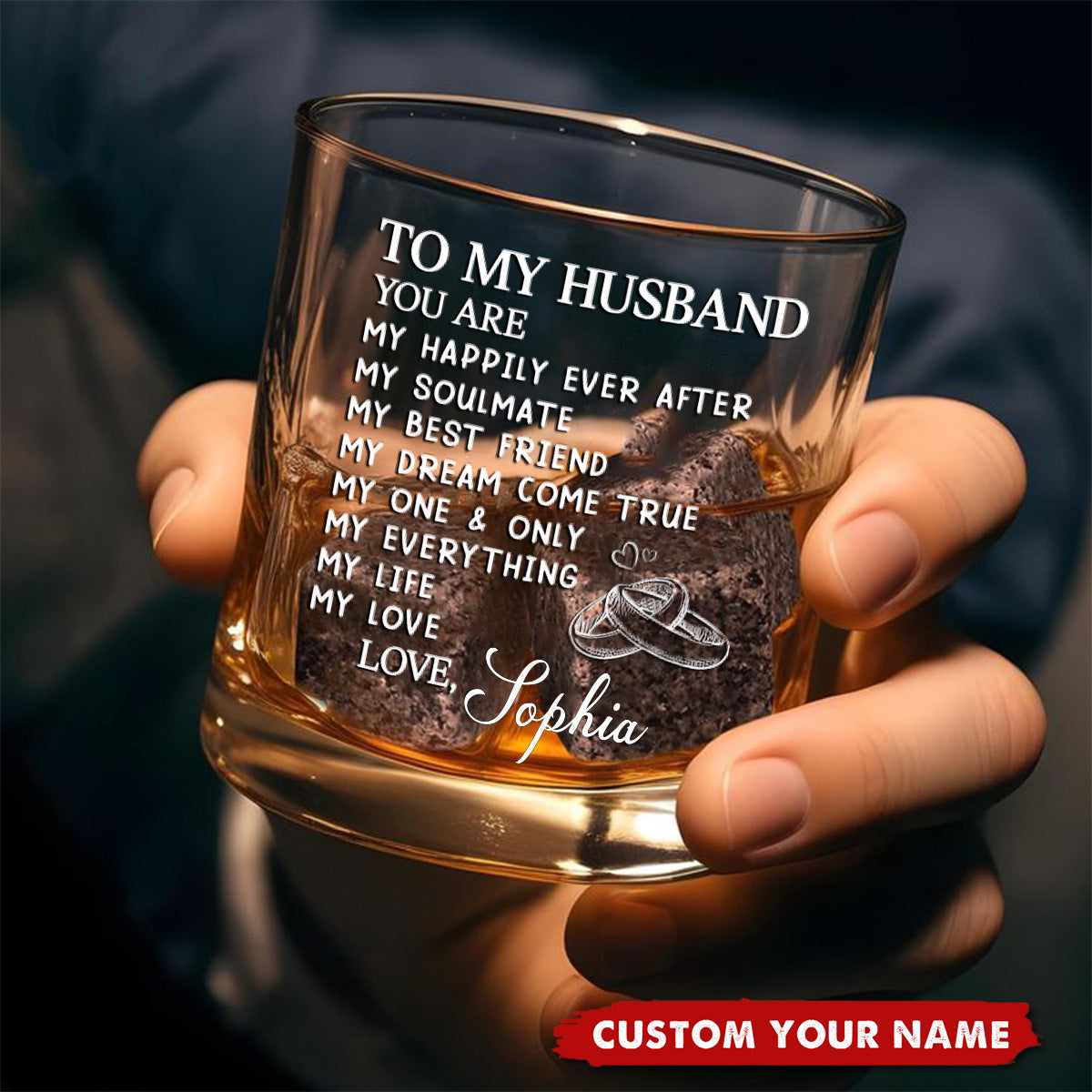 You Are My Happily Ever After - Couple Personalized Custom Whiskey Glass - Gift For Husband Wife, Anniversary