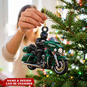 Custom Motorcycle Christmas Ornament, Biker Keepsake