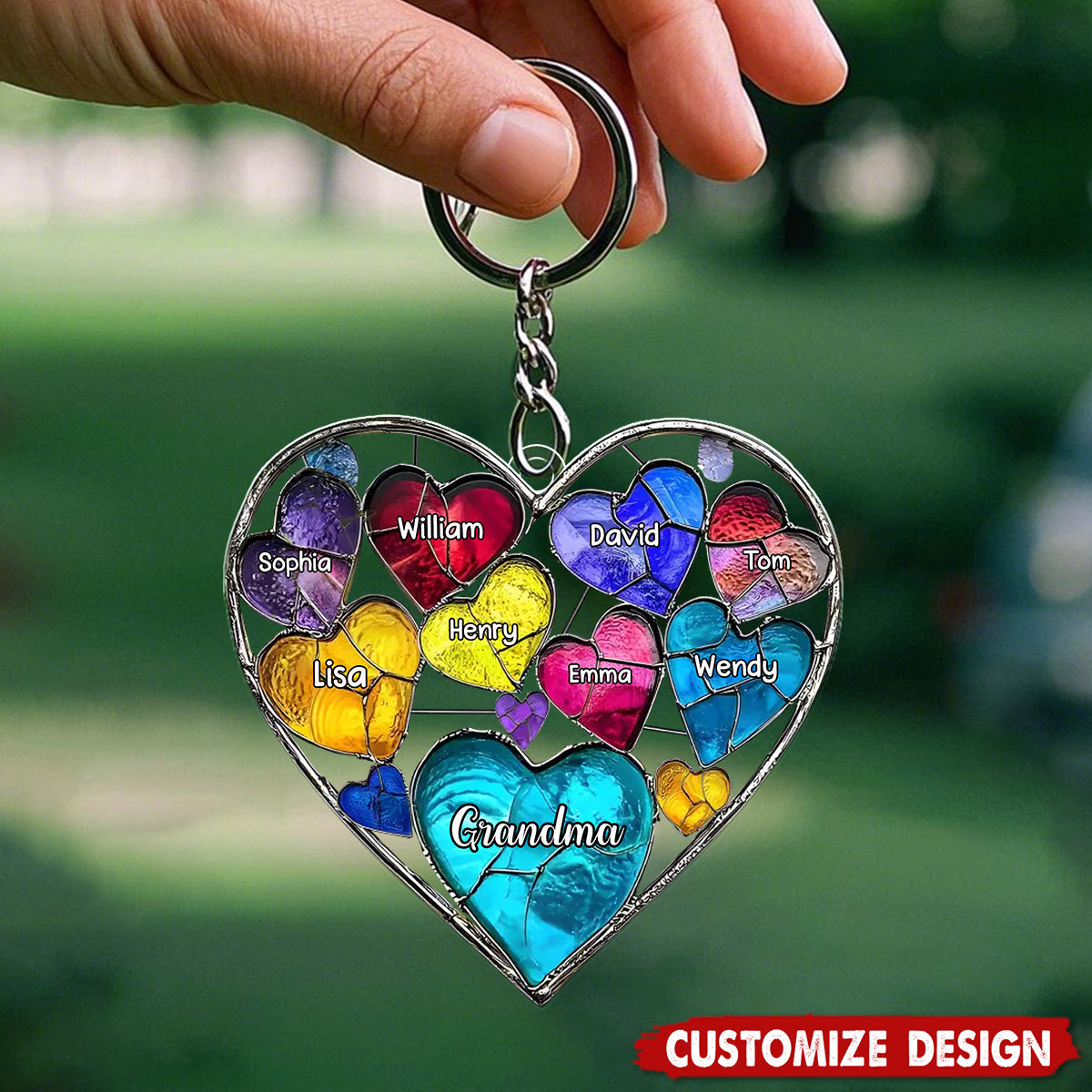 Grandma's Mom's Sweethearts - Personalized Grandma Keychain