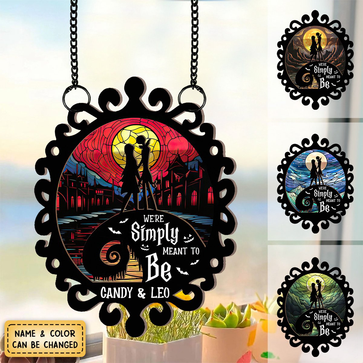 We're Simply Meant To Be - Personalized Window Hanging Suncatcher Ornament