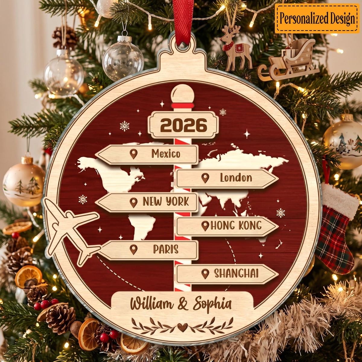 Adventure Is Worthwhile - Personalized Acrylic Flat Ornament, Gift For Adventure Travel Lovers