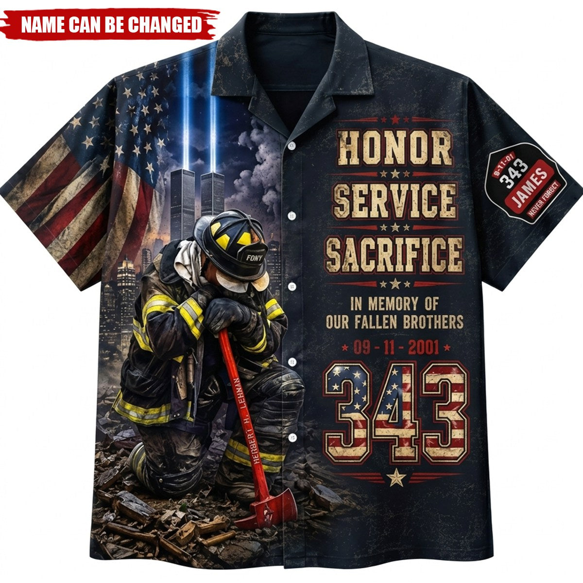 Never Forget Their Sacrifice - Firefighter Memorial Hawaiian Shirt
