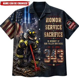 Never Forget Their Sacrifice - Firefighter Memorial Hawaiian Shirt