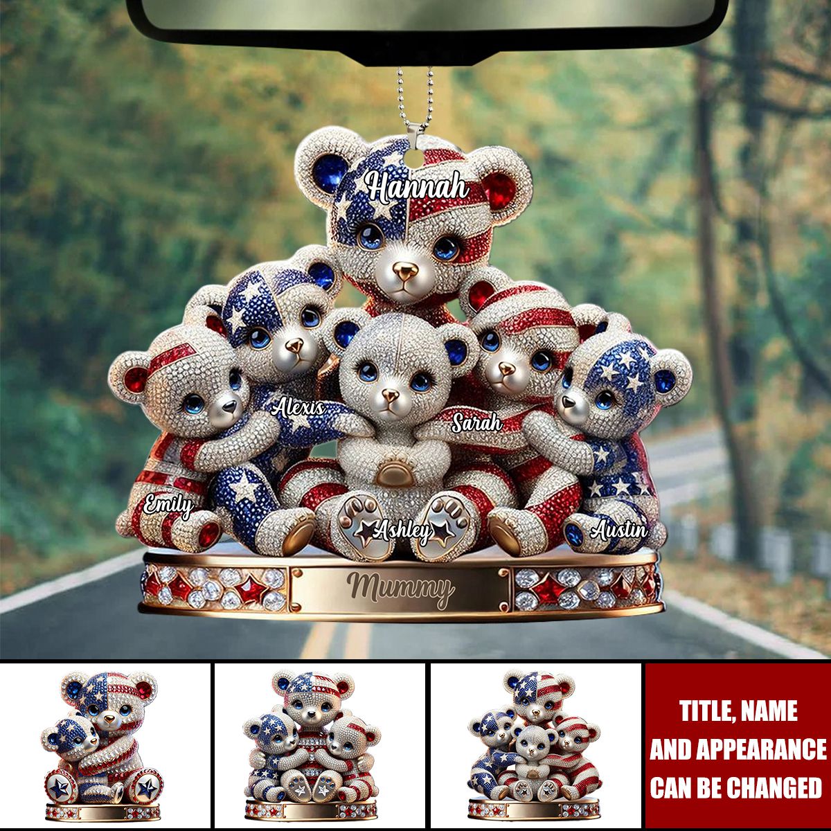 We Love You - Personalized Acrylic Ornament, Car Hanger,  Gift For Mom, Grandma