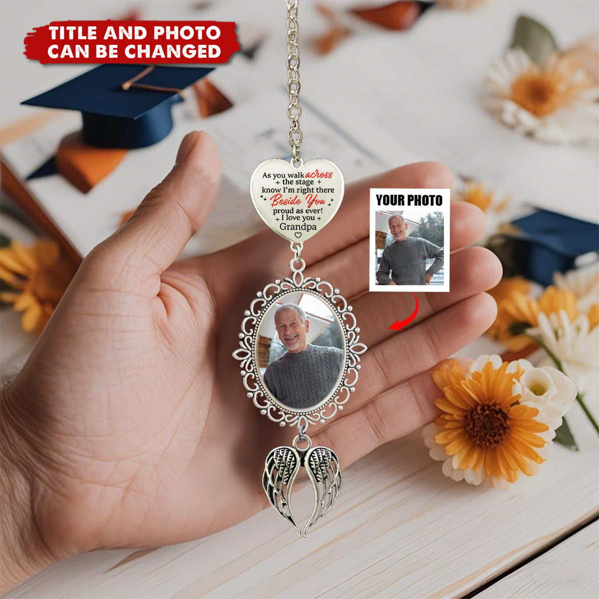 Custom Photo I'm Always With You - Personalized Graduation Tassel Charm