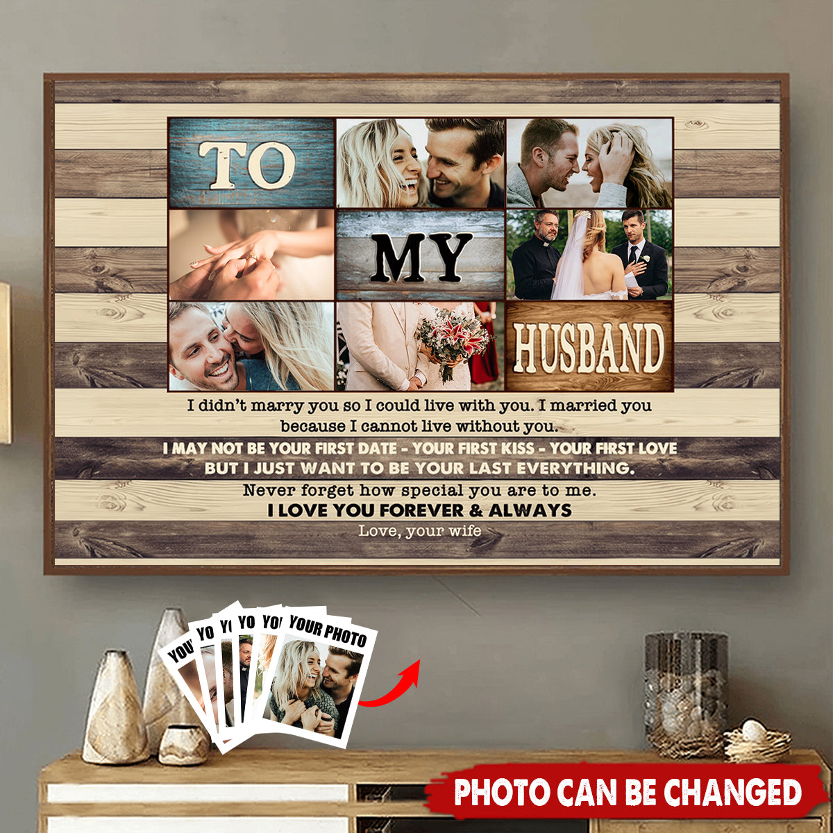 Custom Photo To My Husband - Personalized Canvas Prints, Gift for Husband, Father's Day Gifts