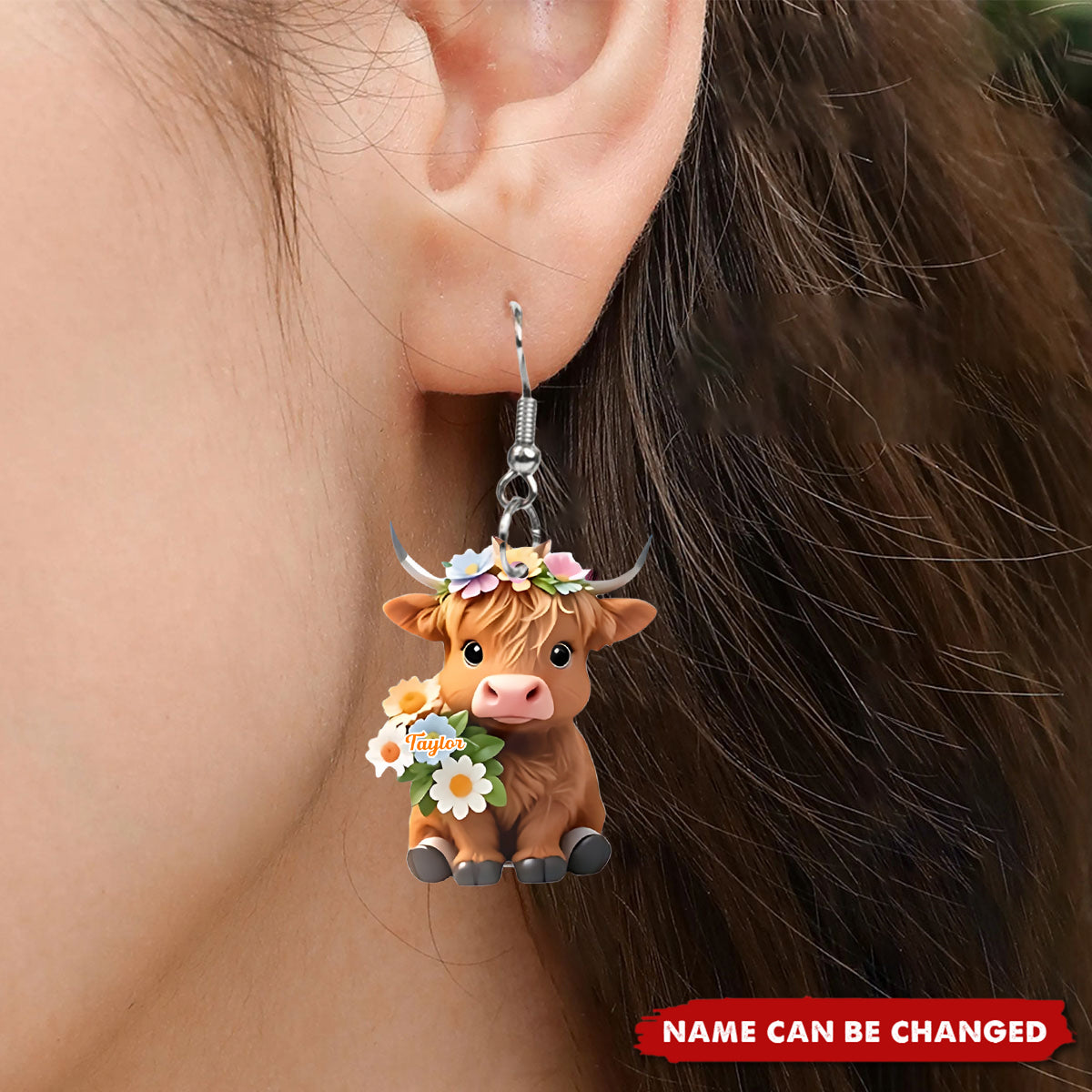 Just A Girl Who Loves Highland Cows - Personalized Highland Cow Earrings