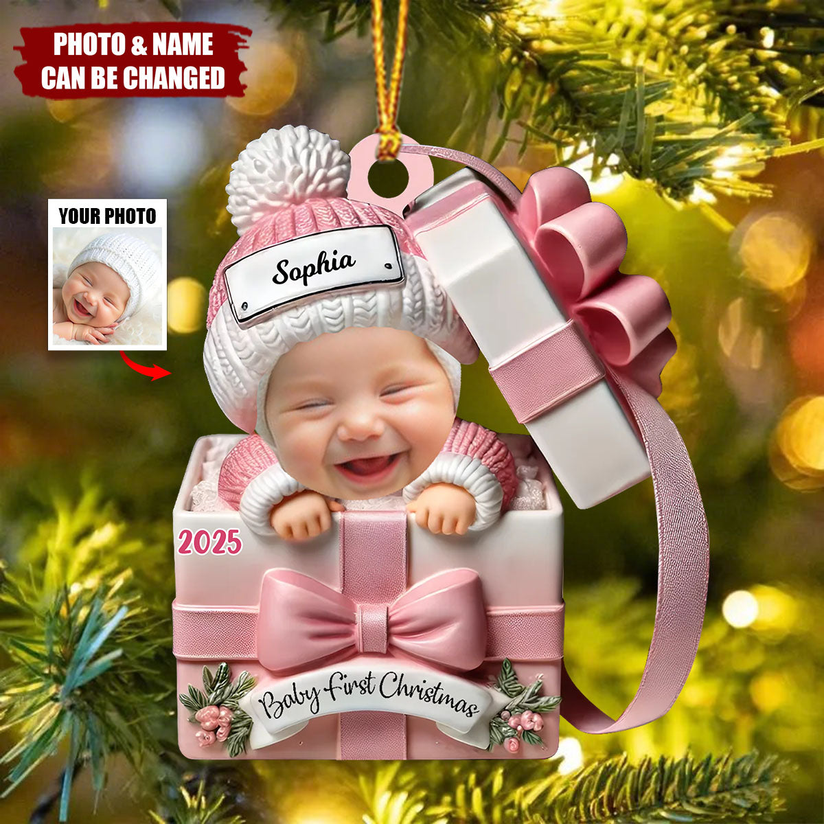 Baby First Christmas - Personalized Acrylic Ornament, Baby Christmas Gift