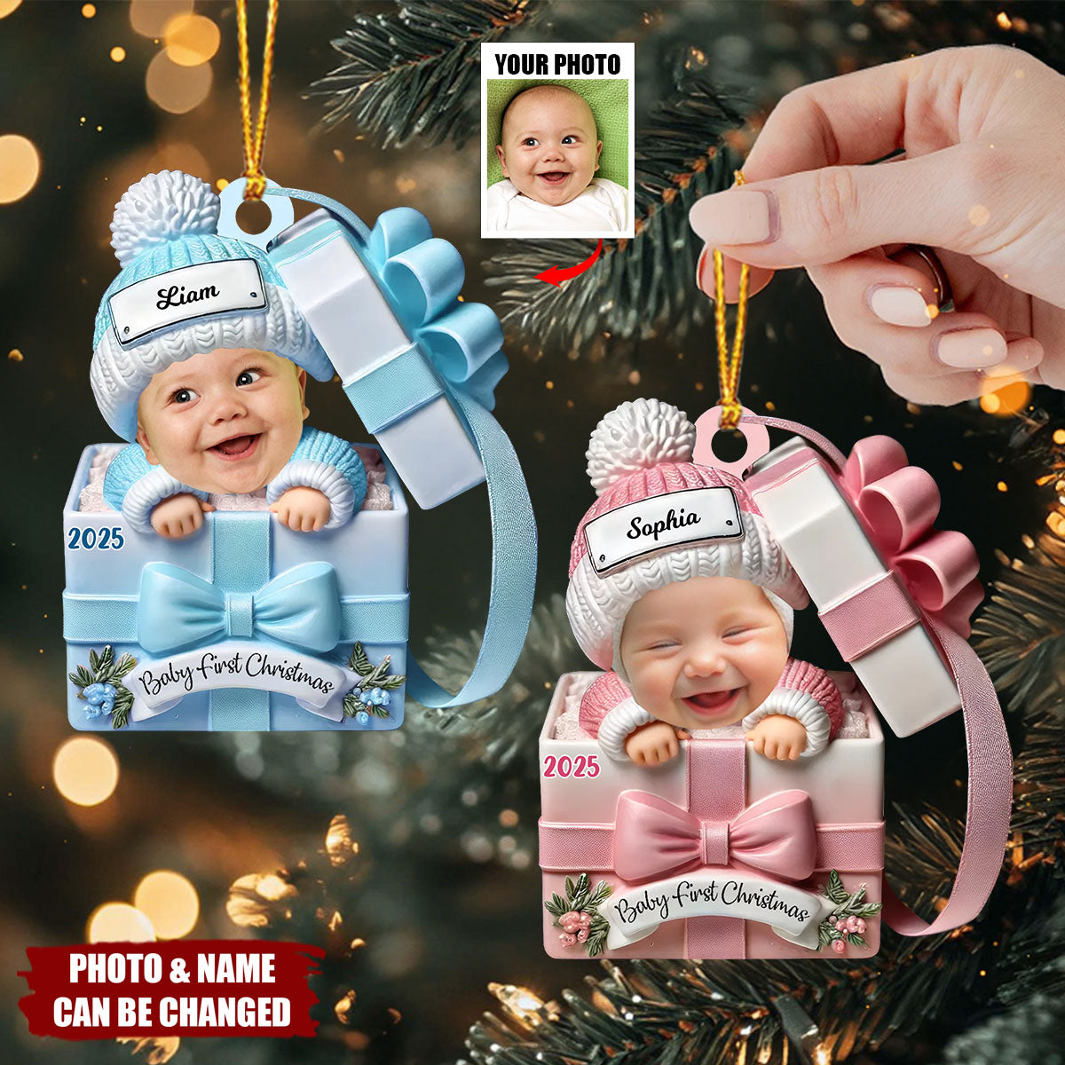 Baby First Christmas - Personalized Acrylic Ornament, Baby Christmas Gift