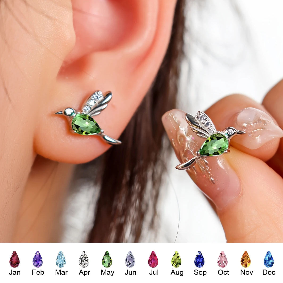 Boho Style, Cute Hummingbird Design -Personalized Earrings, Perfect for Daily Wear & Gifts