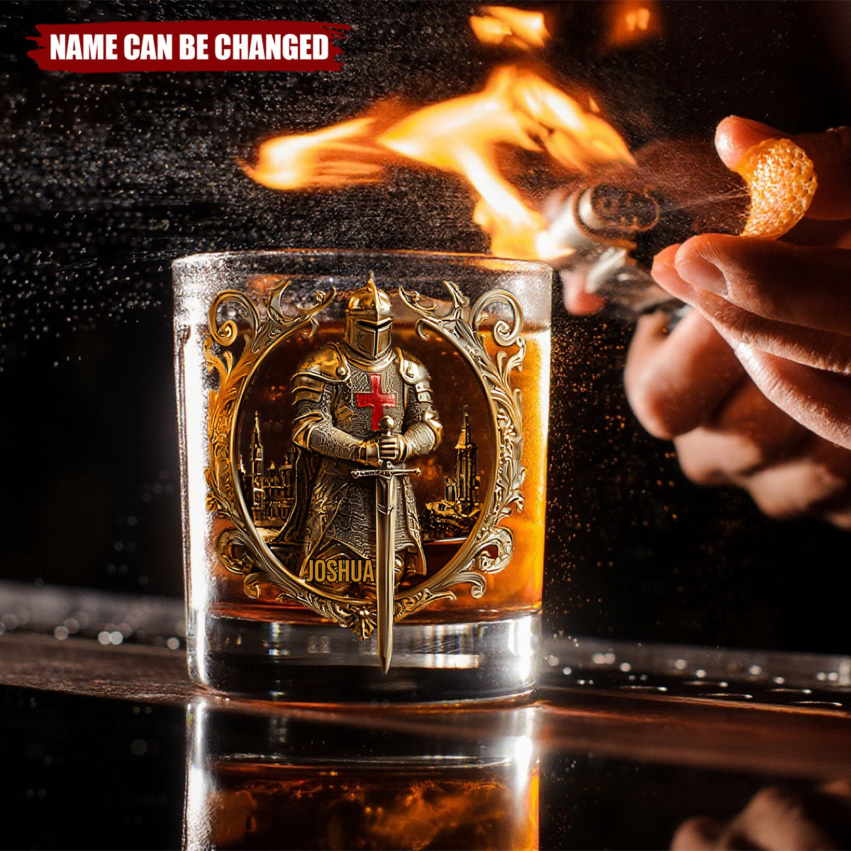 Knight Of God - Personalized Christian Whiskey Glass