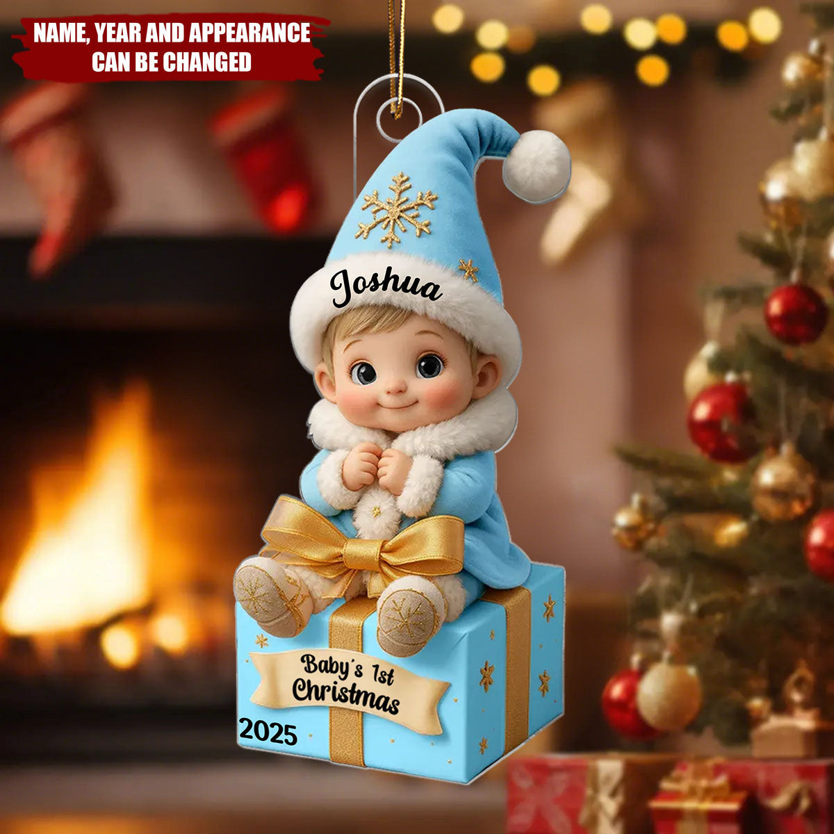 Baby Newborn Gift Box - Personalized Christmas Acrylic Ornament