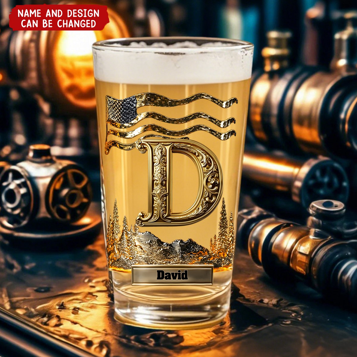 Alphabet Initial For Beer Lovers - Personalized Beer Glass