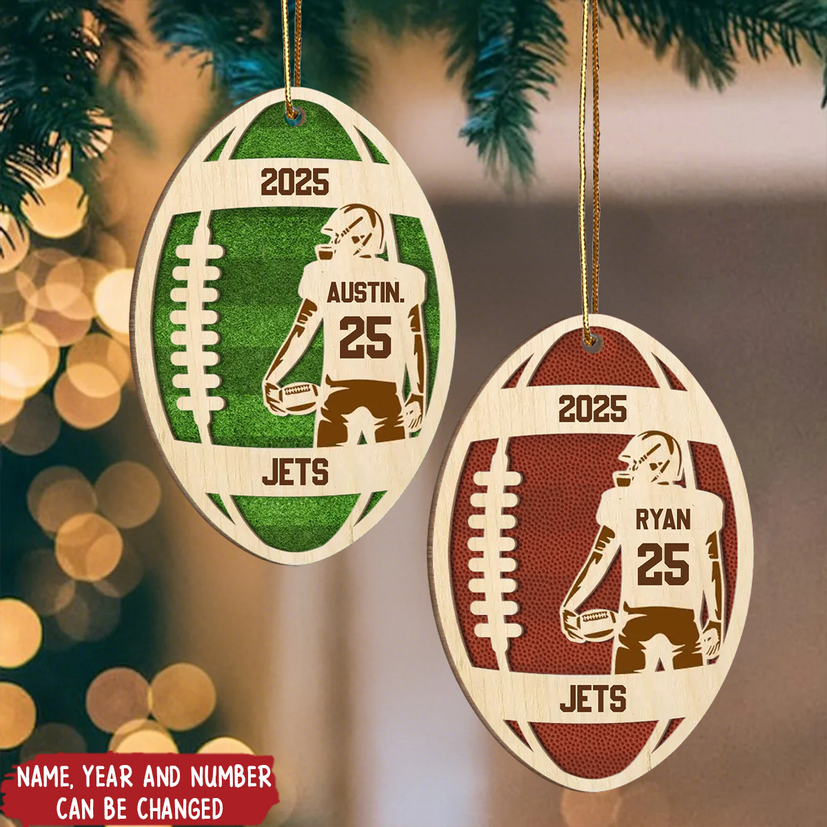 Football Player - Personalized 2-Layered Mix Ornament, Gift for Football Fan