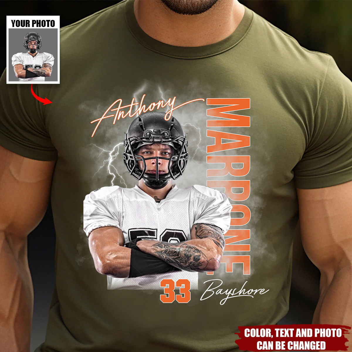 Football Player With Custom Photo - Personalized Pet Shirt, Gift For Football Lovers