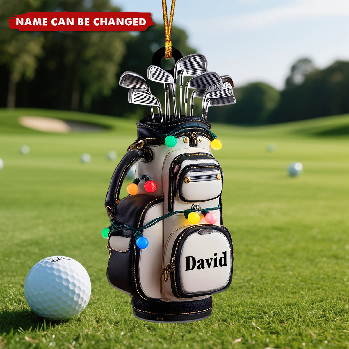 Golf Bag - Personalized Christmas Acrylic Ornament