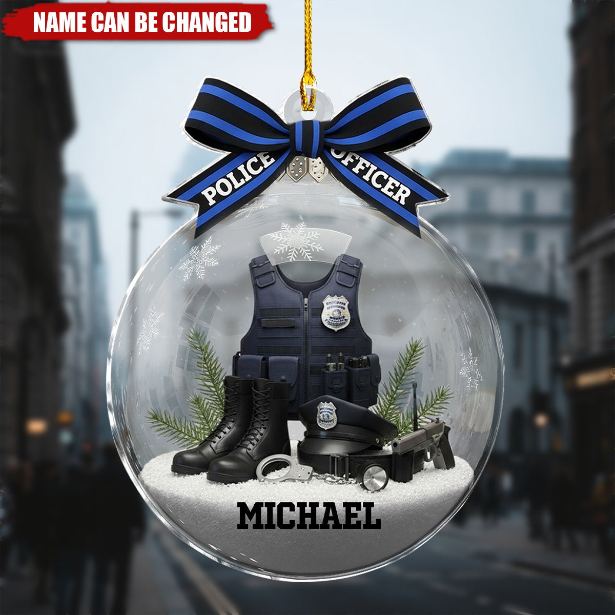 Proud Police Officer - Personalized Christmas Acrylic Ornament